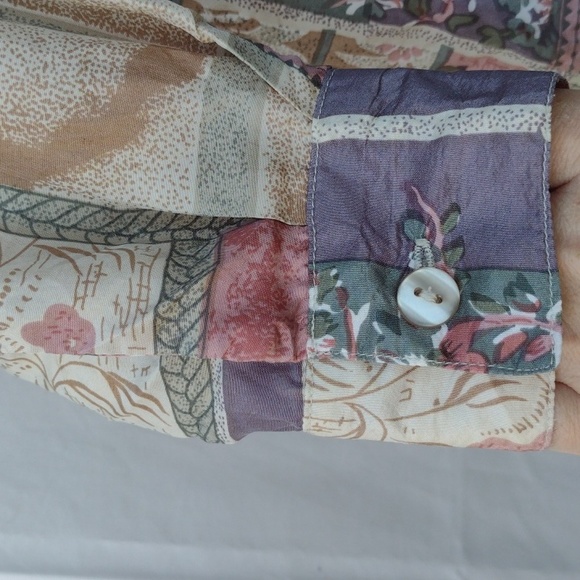 80s Stunt Silky Pink Blouse -L - Picture 4 of 9